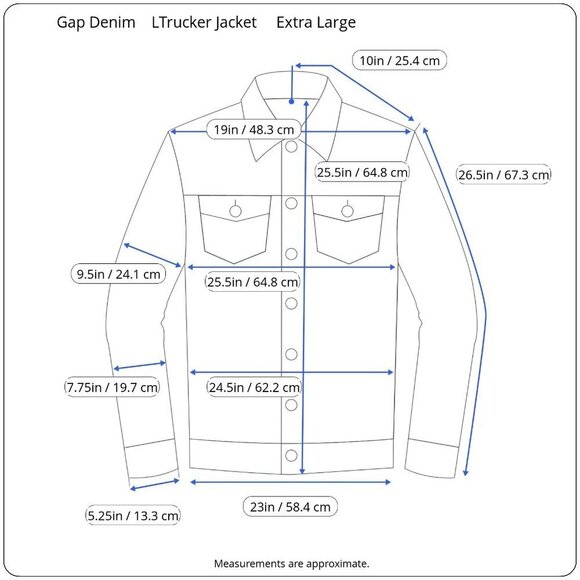 Gap Denim Jean Trucker Jacket Light Blue Wash Retro 1990s Broken In Extra Large - Picture 15 of 16